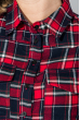 Рубашка женская в клетку, длинный рукав 216V001 чернильно-красный