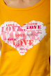 Футболка женская сердце love 85F288-3 желтый