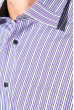 Рубашка мужская в полоску, классический воротник 50PD50802 бело-сиреневый
