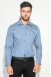 Рубашка мужская в полоску, классический воротник 50PD50802 сине-голубой