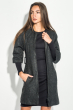 Пальто женское с поясом, рукав «Летучая мышь» 64PD161 черно-серый твид