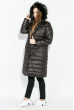 Пальто женское, однотонное с капюшоном  72PD230-1 черный