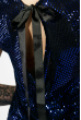 Костюм женский (брюки, блузка) праздничный, с завязками на спине 76PD1111 черный-вайлет