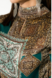 Блузка женская с узорами и длинным рукавом  81P1124 бутылочный , узоры