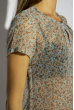 Блузка с цветочным принтом 118P322 бежево-голубой