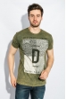 Футболка мужская стильный принт 414F011-1 хаки