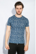 Футболка мужская темный принт 168F020 синий