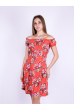 Платье 265P9715-1 коралловый цветочный принт