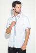 Рубашка мужская с контрастным ободком на воротнике 50P041 белый