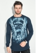 Джемпер мужской с принтом 361F014 синий