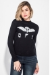 Свитшот женский с оригинальным рисунком 222V001 черный