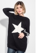 Туника женская приталенная, с принтом 223V001  черный