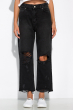 Рваные прямые джинсы 162P010 черный
