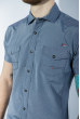 Рубашка в мелкую полоску 199P0553-1 серо-синий