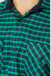 Рубашка мужская теплая, в клетку 50PD0041-3 сине-зеленый