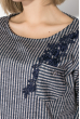 Джемпер женский с вышивкой на плече  81PD2011 розово-синий