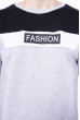 Свитшот на флисе Fashion 85F163 светло-серый / черный