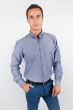 Рубашка мужская с длинным рукавом, воротник на пуговице №208F004 серый