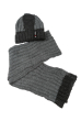 Комплект детский (для мальчика) шапка и шарф в темном оттенке 65PB13-001 junior графит-серый