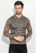 Пуловер мужской в полоску 50PD394 коричнево-черный