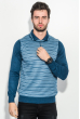 Пуловер мужской в полоску 50PD394 сине-голубой