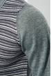 Пуловер мужской в полоску 50PD394 серо-фиолетовый