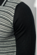 Пуловер мужской в полоску 50PD394 черно-молочный