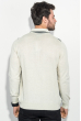 Пуловер мужской в полоску 50PD394 серо-бежевый