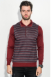 Пуловер мужской в полоску 50PD394 бордово-фиолетовый