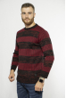 Стильный мужской свитер 85F334 черно-бордовый