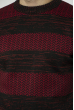 Стильный мужской свитер 85F334 черно-бордовый