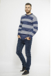 Стильный мужской свитер 85F334 синий / стальной