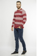 Стильный мужской свитер 85F334 красный / стальной