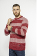 Стильный мужской свитер 85F334 красный / стальной