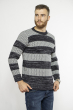 Стильный мужской свитер 85F334 чернильный-стальной
