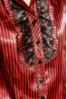 Рубашка-жабо женская в полоску 118P090-3 красно-черный
