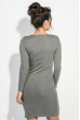 Платье женское однотонное, теплое, приталенное 312V001 светло-серый
