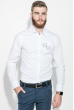 Рубашка мужская однотонная, с декором на груди 50PD0011-1 белый