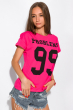Футболка женская с модным принтом 32P0058 ярко-розовый