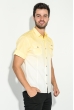 Рубашка мужская градиент 50P022 желто-белый