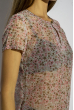 Блузка с круглым вырезом 118P322-3 цветочный принт
