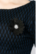 Платье женское фактурный узор, с цветком 68PD552 сине-черный