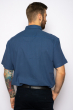 Рубашка однотонная с коротким рукавом 644f020 синий