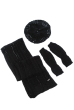 Комплект женский шапка, шарф и митенки тонкий 65PF3021 черный