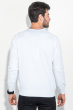 Пуловер мужской с полосой по вырезу 50PD360 бело-синий