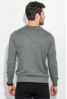 Пуловер мужской с полосой по вырезу 50PD360 серо-черный