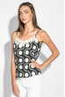 Майка-топ женская с кружевом на груди 212F055 чернильно-белый