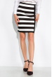Классическая юбка в полоску 120PSE012-2 черно-белый