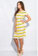Платье женское в полоску, светлое 964K003 желто-бежевый