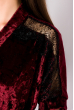 Велюровый женский халат 124P005 бордовый